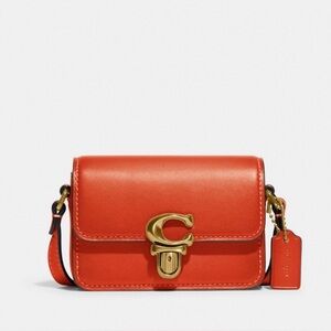 Coach Vibrant Orange Crossbody Bag with Gold Accents